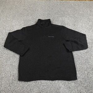 Realtree Sweater Mens L Black 1/4 Zip Pullover Hunting Hiking Outdoor Knit Warm‎